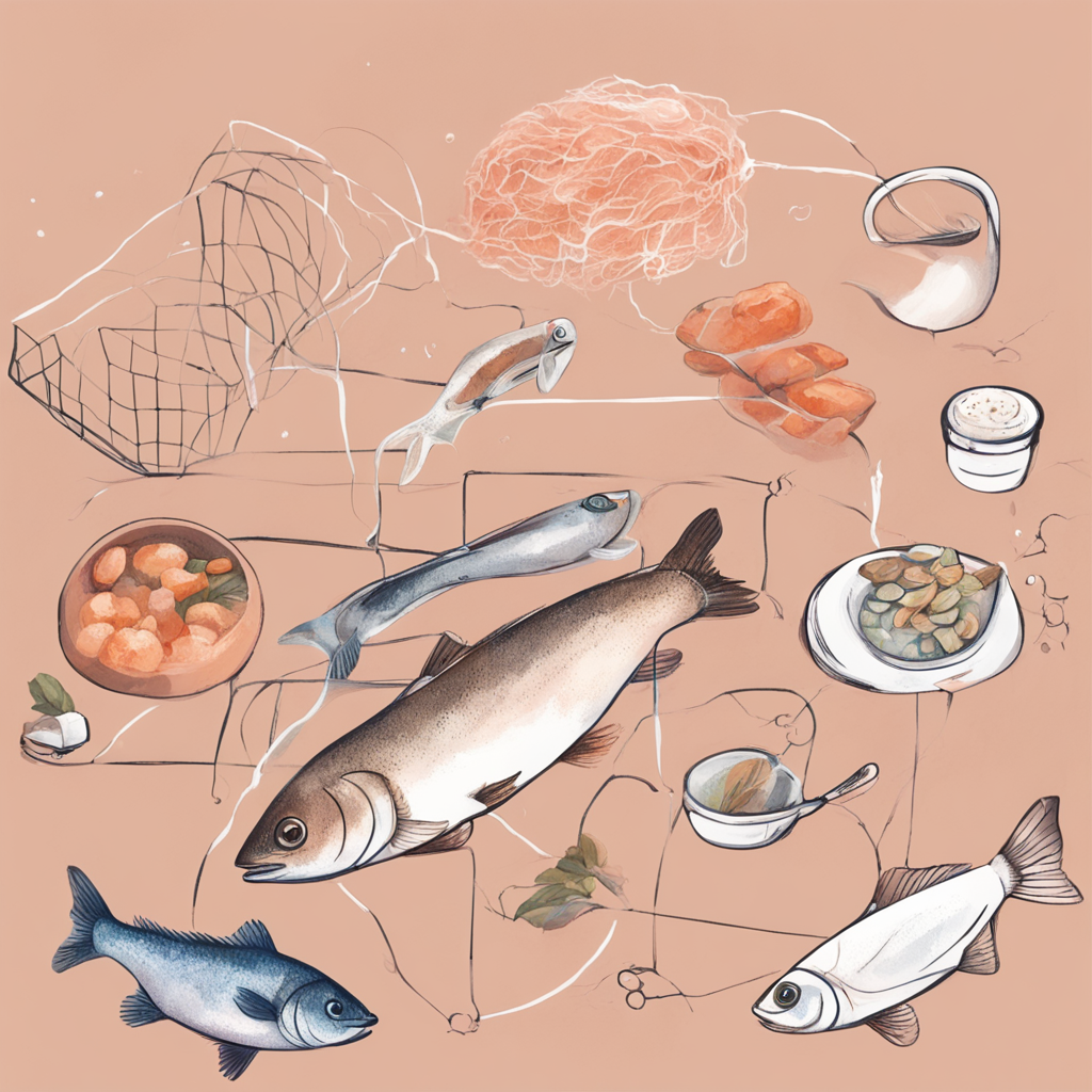 Artwork illustration for "Small Fish, Gentle Heat", verse number 60 from the Dao DeGen collection